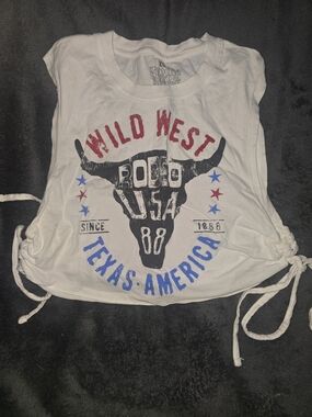 Wild West Texas Graphic White Girls' Tank Top